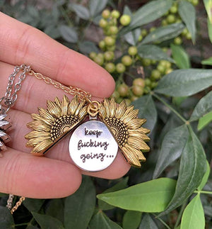You are My Sunshine Necklace Sunflower Open Locket 14K Gold Plated Necklace Pendant Gifts for Women Girls